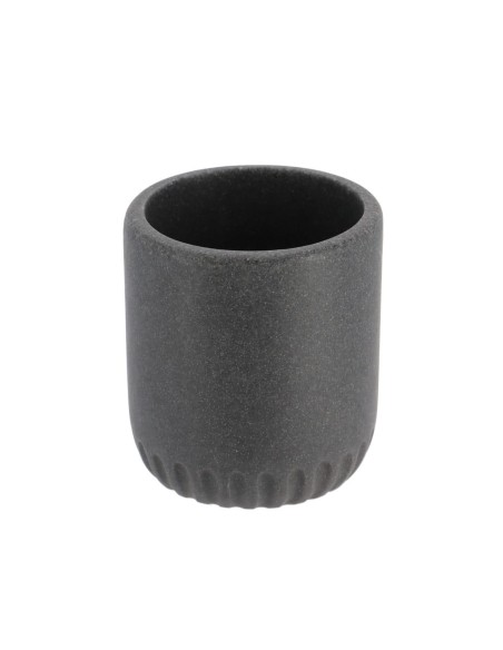 61116181-gobelet polyresine arrondi- gris fonce