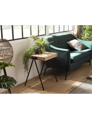 16570-table de coin indra naturel manguier bois pieds mé