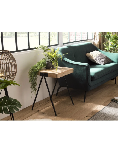 16570-table de coin indra naturel manguier bois pieds mé