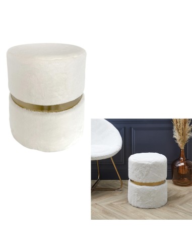 pouf imitation fourrure aurea m1
