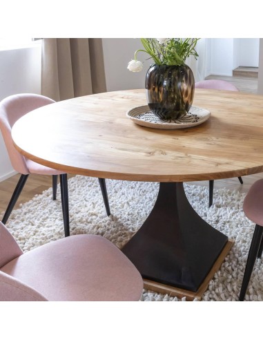 16523-table ronde kali acacia pieds métal