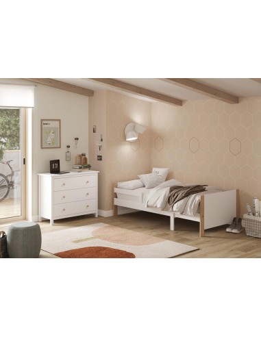 15941 ou 15907 - willi 90x140+90x50 blanc/cire blanc
