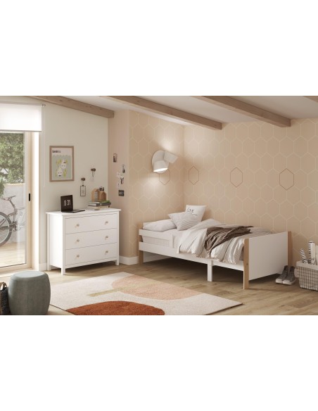 15941 ou 15907 - willi 90x140+90x50 blanc/cire blanc