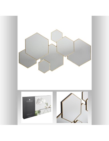 miroir multi hexago lila 61x37