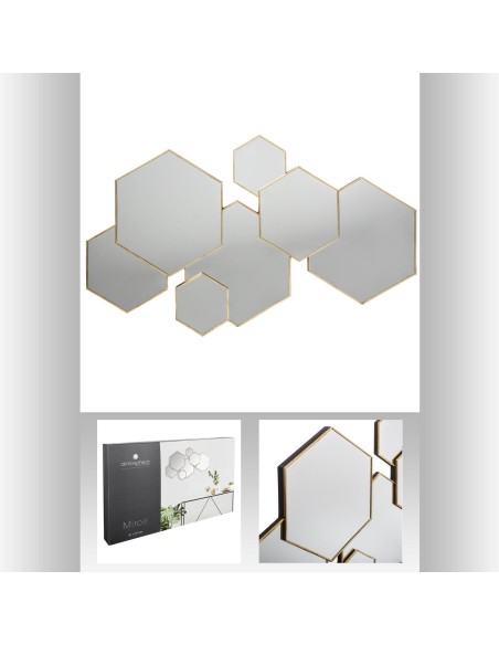 miroir multi hexago lila 61x37