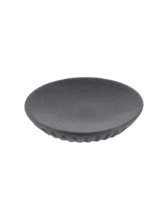 64116181-porte savon polyresine rond- gris fonce