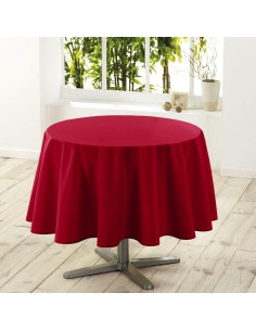 1720248 - nappe ronde (0) 180 cm polyester uni essentiel rouge
