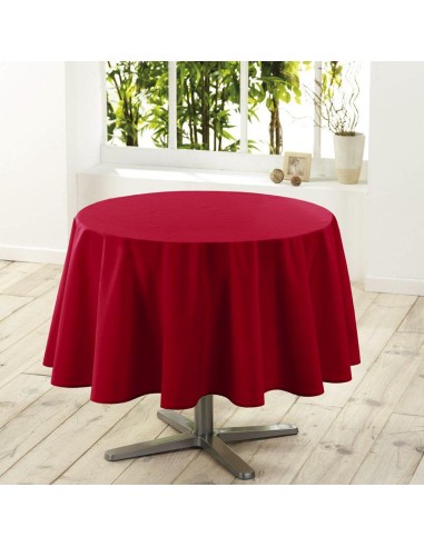 1720248 - nappe ronde (0) 180 cm polyester uni essentiel rouge