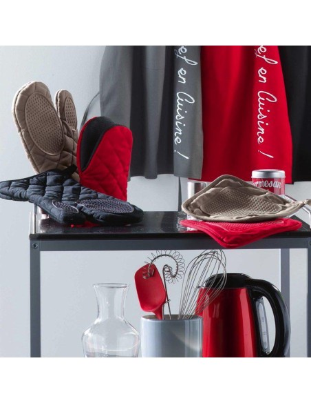 gant 30 x 18 cm polycoton+silicone cuistot taupe