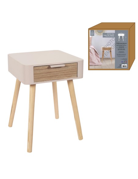 hd7335 - chevet 1 tiroir en bois rose m1