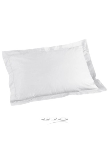 1640701 - taie d'oreiller volant plat 50 x 70 cm uni 57 fils lina blanche + poin