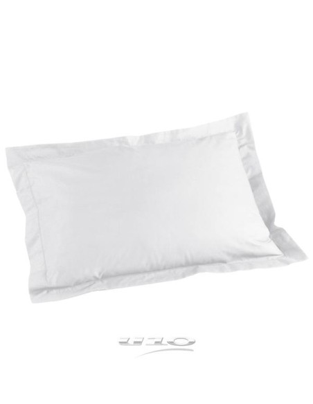 1640701 - taie d'oreiller volant plat 50 x 70 cm uni 57 fils lina blanche + poin