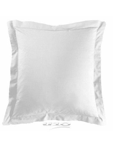 1640684 - taie d'oreiller volant plat 63 x 63 cm uni 57 fils lina blanche + poin