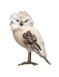 plf hibou beige paill h23cm