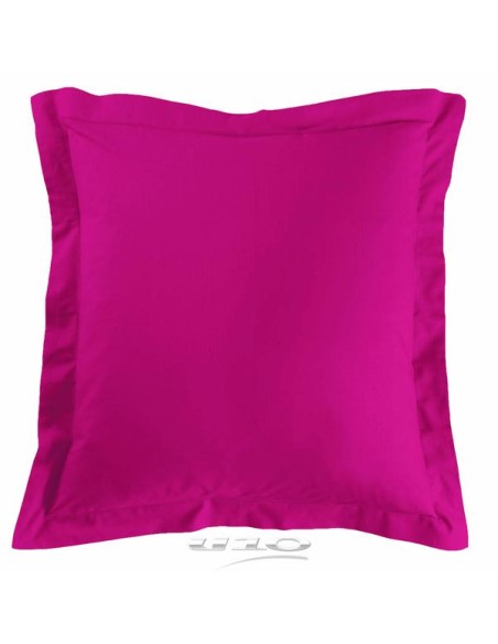 1640690 - taie d'oreiller volant plat 63 x 63 cm uni 57 fils lina bois de rose +