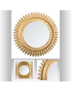 miroir met feuilles or d70