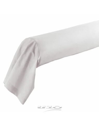 taie de traversin 85 x 185 cm uni 57 fils lina blanche + point bourdon