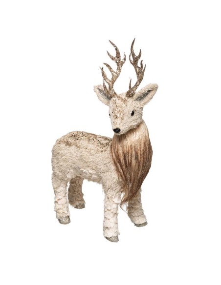 176222 - plf renne beige paill h49cm