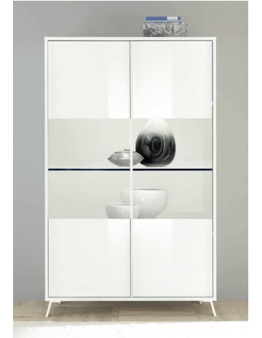 17171 - vitrine annika 2p blanc laqué brillant