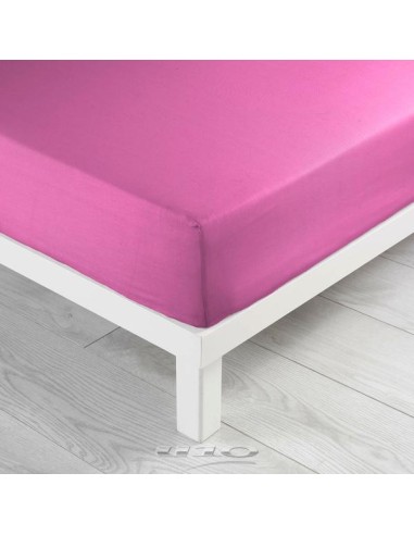 1640639 - drap housse 2 personnes 160 x 200 cm uni 57 fils lina bois de rose