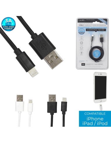 ht2042 - cable charge ultra rapide 2.4a et sync m12