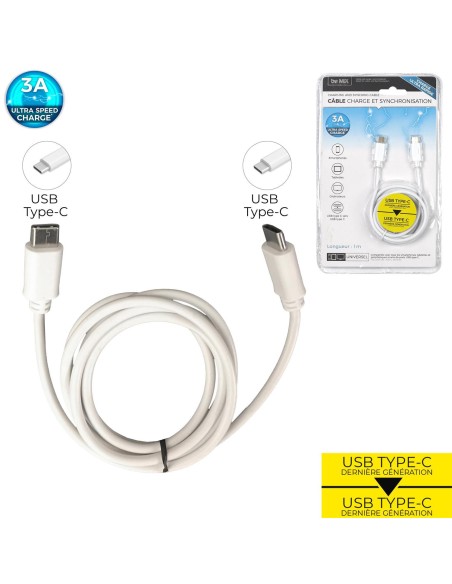 cable ultra rapide 3a sync port usb-c type c m12