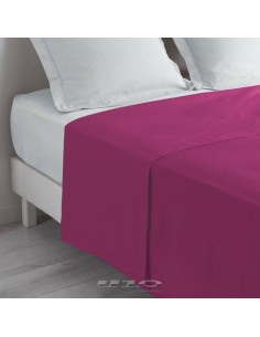 1640605 - drap plat 2 personnes 240 x 300 cm uni 57 fils lina bois de rose + poi