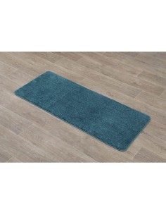 7741119 - tapis microfibre double vasque 50x120 cm dessous latex - bleu canard
