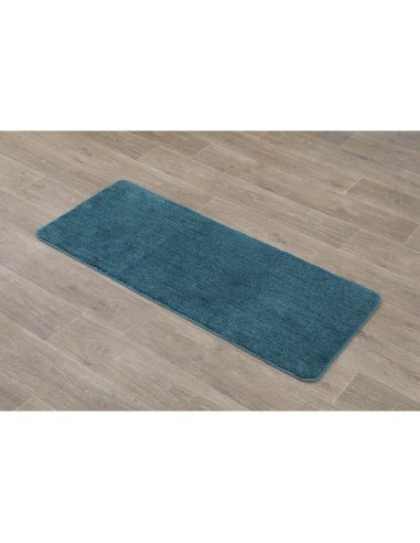 7741119 - tapis microfibre double vasque 50x120 cm dessous latex - bleu canard