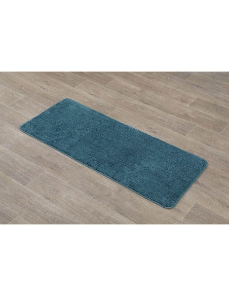 7741119 - tapis microfibre double vasque 50x120 cm dessous latex - bleu canard