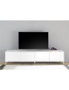 17173 - meuble tv annika 4p blanc laqué brillant