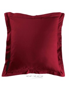 1640683 - taie d'oreiller volant plat 63 x 63 cm uni 57 fils lina coquelicot + p
