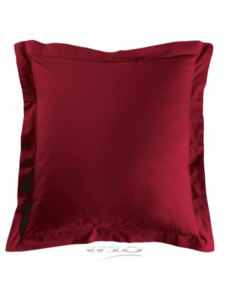1640683 - taie d'oreiller volant plat 63 x 63 cm uni 57 fils lina coquelicot + p