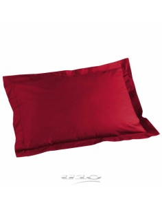 1640700 - taie d'oreiller volant plat 50 x 70 cm uni 57 fils lina coquelicot + p