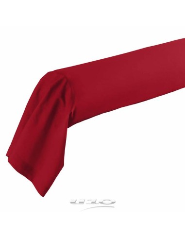 1640717 - taie de traversin 85 x 185 cm uni 57 fils lina coquelicot  + point bou