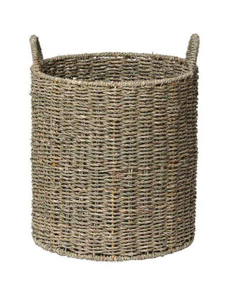 8414110403 - paniere a linge ronde pm matiere vegetale 39x31 cm - naturel