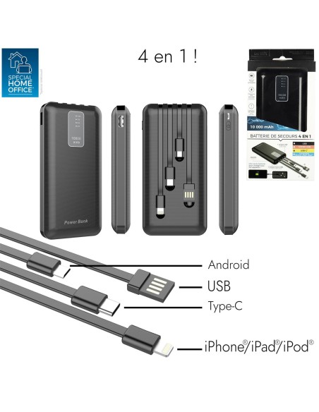 batterie de secours 4 en 1 10000 mah m6