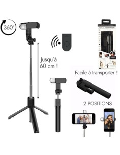 perche trieped selfie sans fil lumiere led m6