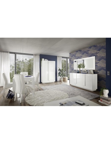 17184 - buffet zenya 4p blanc laqué brillant