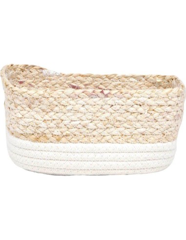 rectangulaire pm mais/coton 19x12x10 cm - naturel/blanc