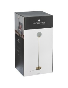 167522-lampadaire droit metal et verre "dris" dore h.135