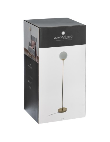 167522-lampadaire droit metal et verre "dris" dore h.135