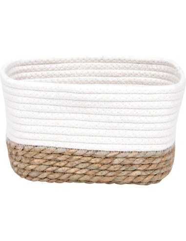 8416421301 - panier rectangulaire gm coton / matiere vegetale 23x15x13.5 cm - bl