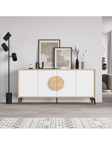 17026 - buffet vae 4p 180cm chéne/blanc