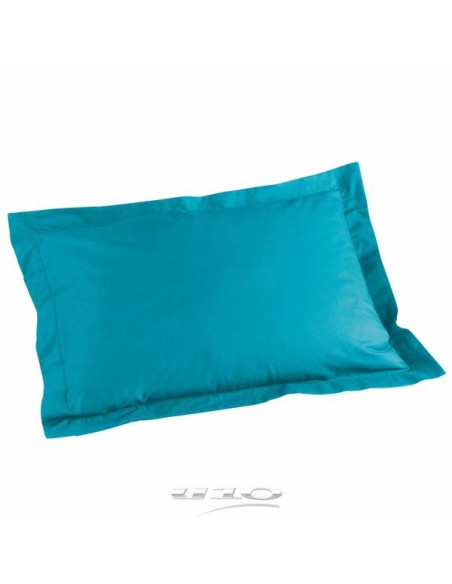 taie d'oreiller volant plat 50 x 70 cm uni 57 fils lina outremer + point bourdon
