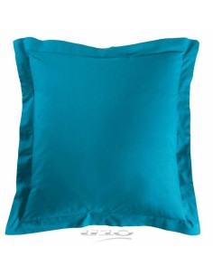 taie d'oreiller volant plat 63 x 63 cm uni 57 fils lina outremer + point bourdon