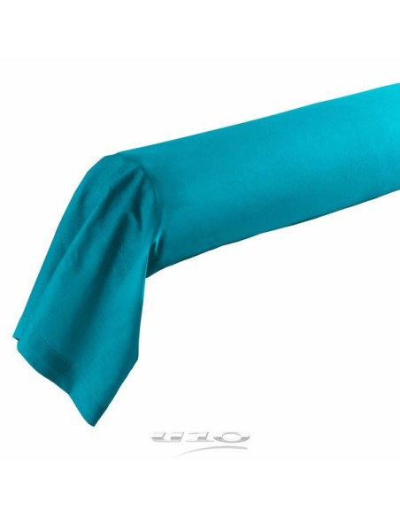 taie de traversin 85 x 185 cm uni 57 fils lina outremer + point bourdon