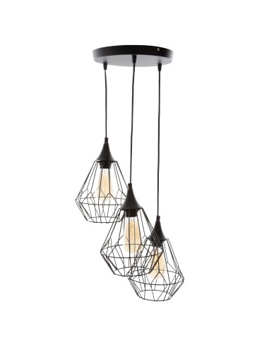 161602 - suspension x3 metal filaire "kaore" noir