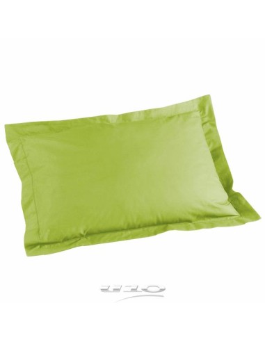 1640705-taie d'oreiller volant plat 50 x 70 cm uni 57 fils lina pistache + point