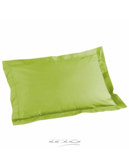 1640705-taie d'oreiller volant plat 50 x 70 cm uni 57 fils lina pistache + point